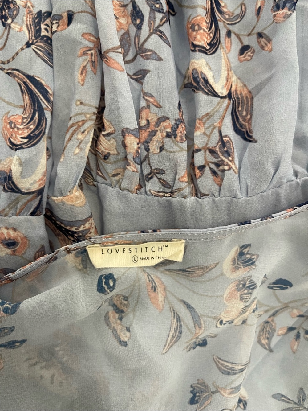 lovestitch Light Blue Floral Button-Front Maxi Cover Up - Picture 5 of 5